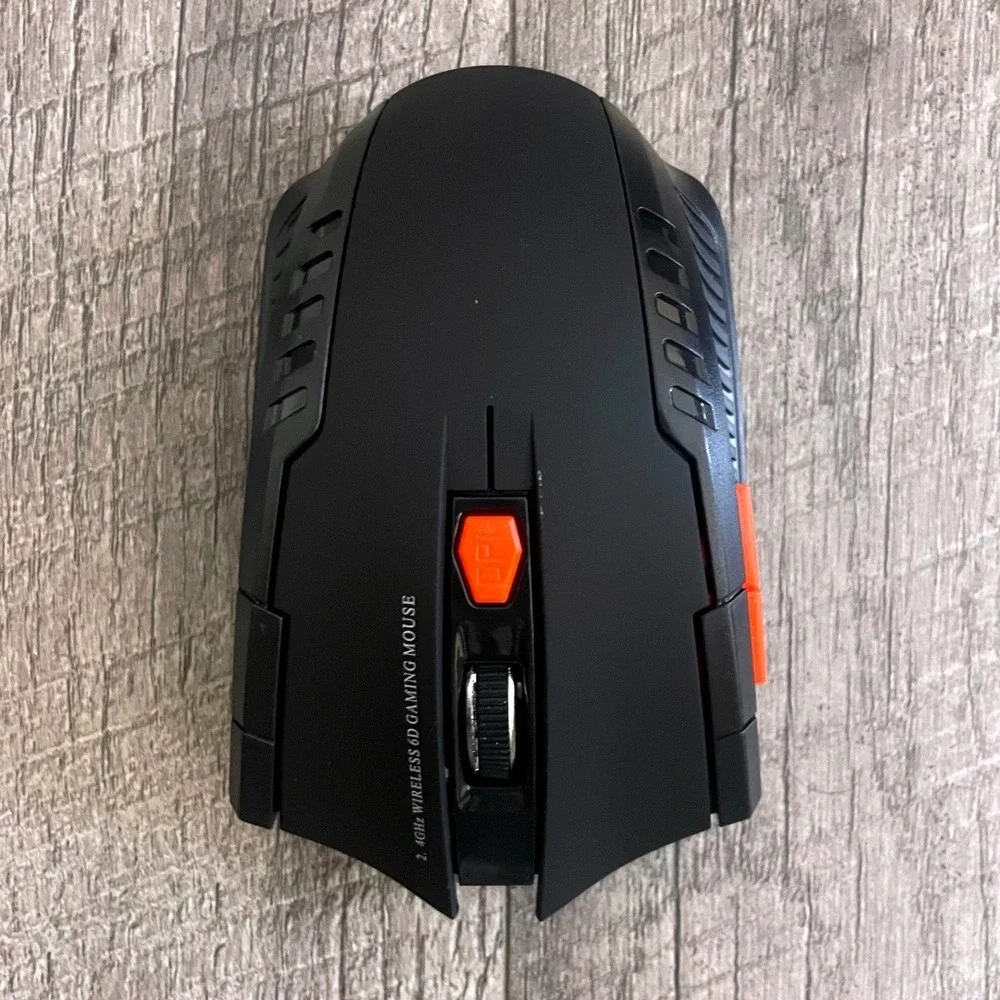 2.4GHz Wireless 6D Gaming Mouse Black Orange with USB Nano Receiver - Picture 4 of 8